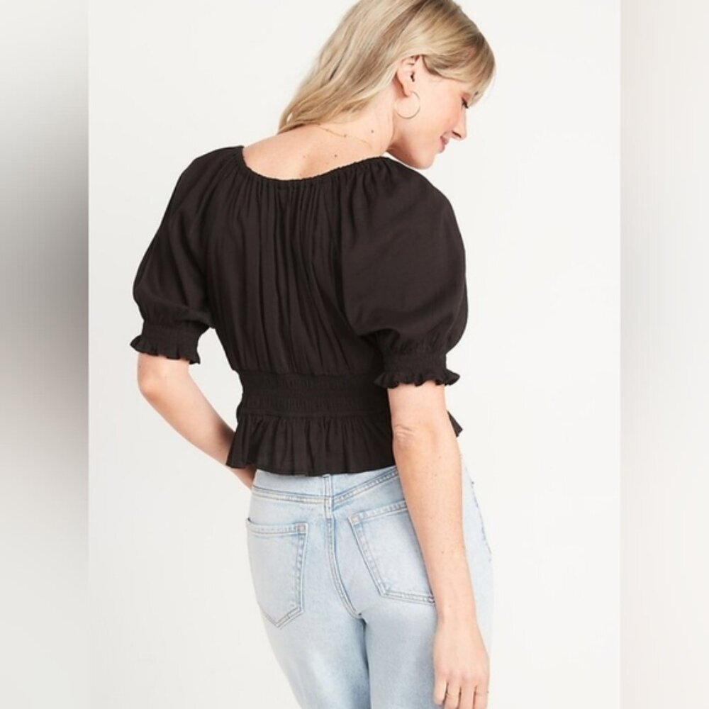 Old Navy Ruffle Coquette Prairie Cottage Whimsical Whimsigoth Poet Blouse 2X